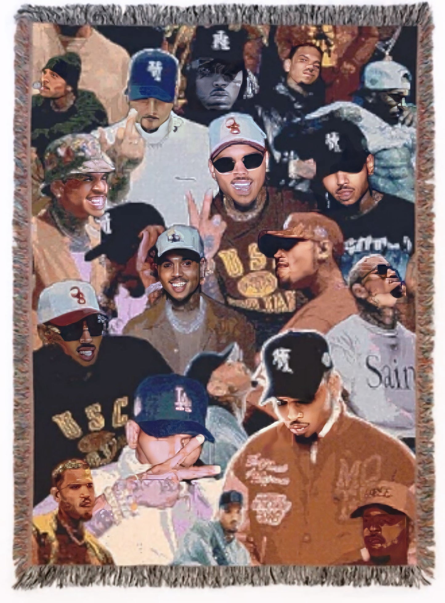 Chris Brown Collage Blanket